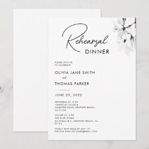 Modern Simple Vår Magnolia Rehearsal Dinner Inbjudningar