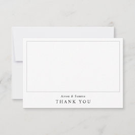 Modern Simple Wedding Photo Thank You Anteckningskort