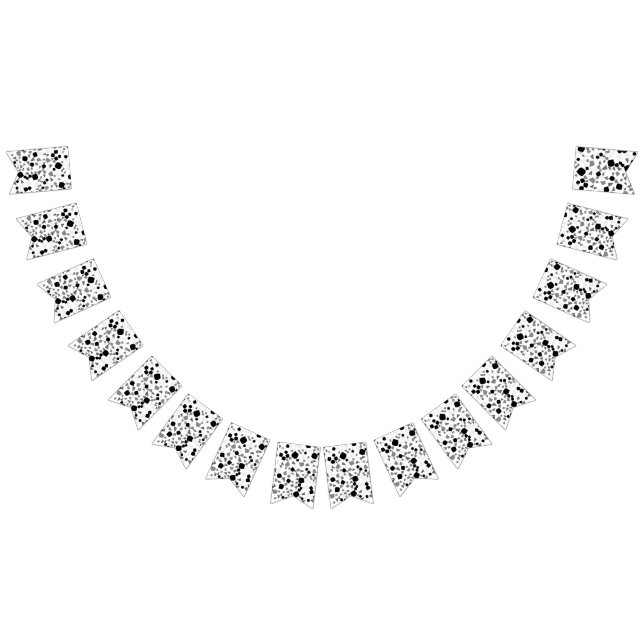 Modern Simple White Black Grått Terrazzo-buntning Vimplar (Alla)