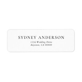 Modern Simple White Bröllop Returadress Etikett