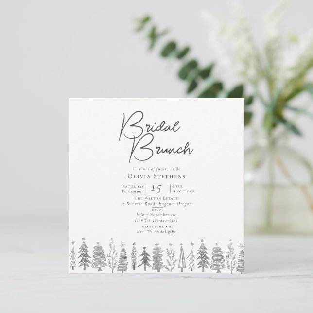 Modern Simple White Julvinter-Möhippan Brunch Inbjudningar (Stående Fram)