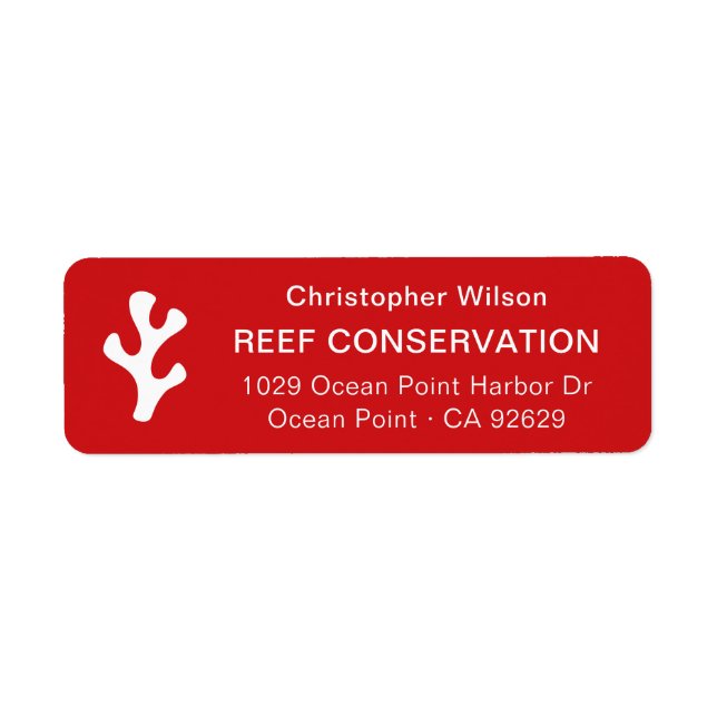 Modern Simple White Logotyp Business Returadress Returadress Etikett (Framsidan)