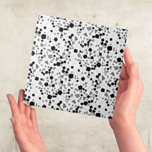 Modern Simple White Terrazzo Black Tile Kakelplatta