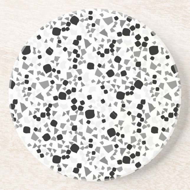 Modern Simple White Terrazzo Black Tile Underlägg (Framsidan)