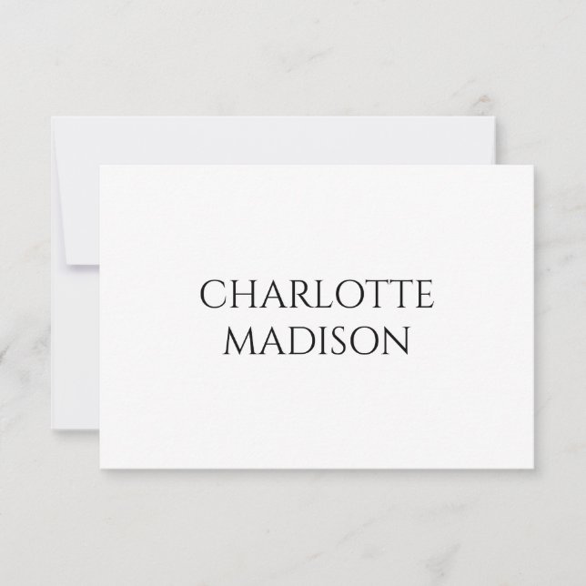 Modern Simple White Trendy Minimalist Plain Name OSA Kort (Framsida)