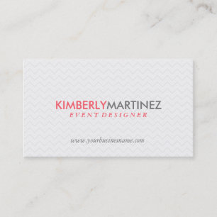 Modern Simple White Zigzag Chevron Mönster Visitkort