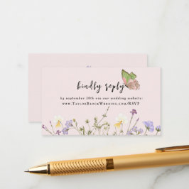 Modern Simple Wildblomma Blommigt Bröllop Tilläggskort