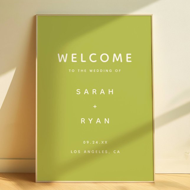 Modern Simplistic Lime Green Wedding Welcome Poster (Skapare uppladdad)