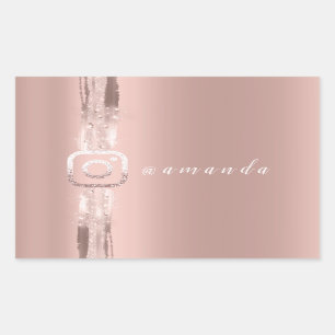 Modern Simply Makeup Rosa Spark Instagra Ro Rektangulärt Klistermärke