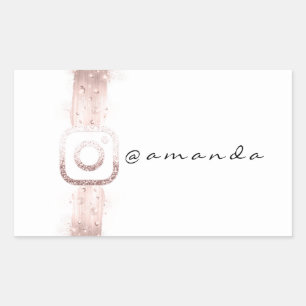 Modern Simply Makeup Social Instagra Logotyp Rektangulärt Klistermärke