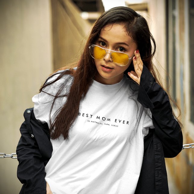 Modern Single Mamma Best Mamma någonsin White T Shirt (Skapare uppladdad)