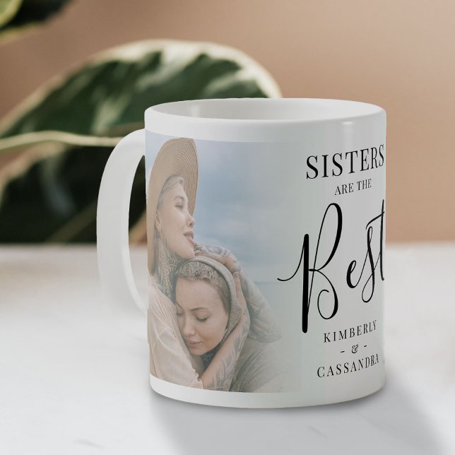 Modern "SISTERS" är den bästa fotoKeepsakin Kaffemugg (Skapare uppladdad)