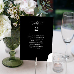 Modern sittplatskort elegant bröllop bord inbjudningar