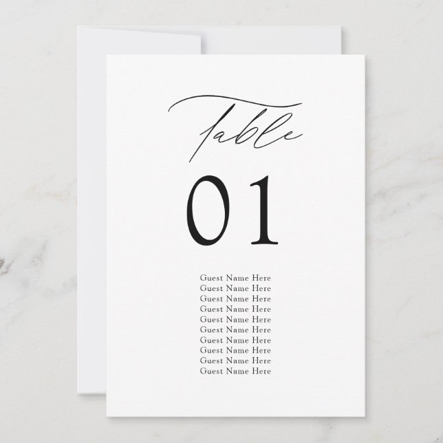 Modern sittplatskort i Elegant bröllop Bord (Framsida)