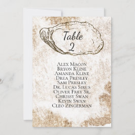 Modern sittplatsplan för ostron med vattenfärg inbjudningar