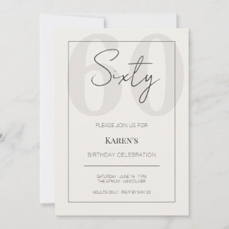 Modern Sixty 60th Birthday Celebration  Inbjudningar
