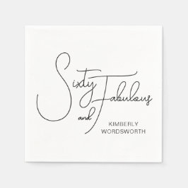 Modern Sixty and Fabulous 60th Birthday Party Pappersservett