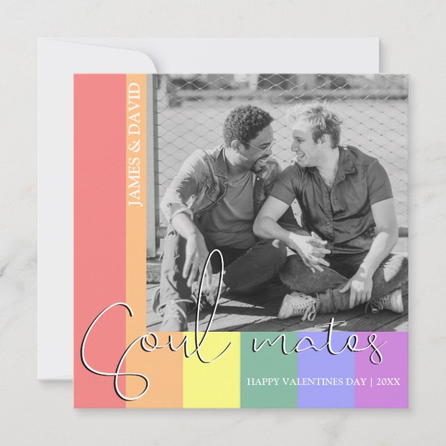Modern själar LGBT Photo Valentines day Kort (Framsida)