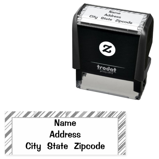 Modern Självbläckande Gummistämpel Självfärgande Stämpel (Black and White design address labels!)
