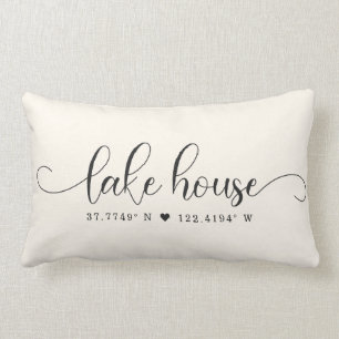 Modern Sjö House Chic Script Anpassningsbar Coord Lumbarkudde