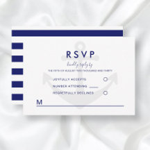 Modern sjöankare bröllops-RSVP