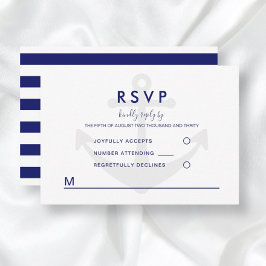 Modern sjöankare bröllops-RSVP OSA Kort