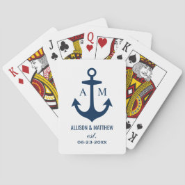 Modern sjöankare monogram casinokort