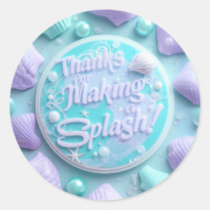 Modern Sjöjungfru Birthday Stickers - Tack för Mak Runt Klistermärke