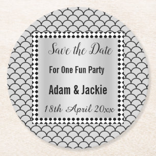 MODERN SJÖJUNGFRU BLACK GRAYSAVE THE UNDERLÄGG DAT PAPPER RUND