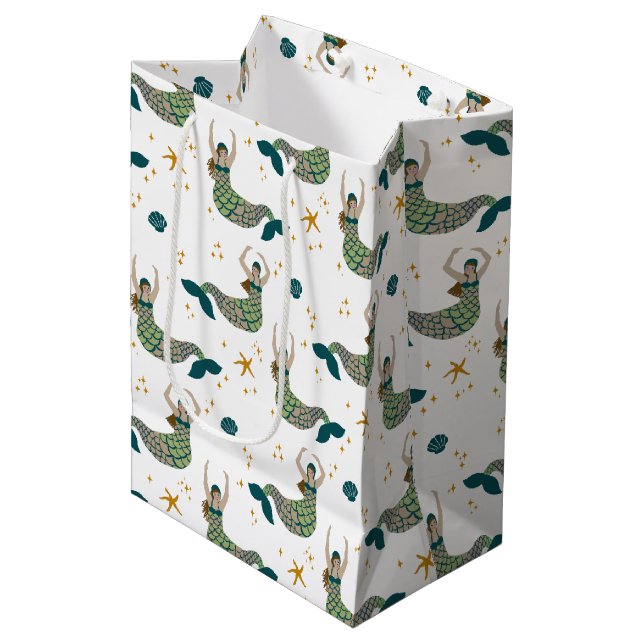 Modern Sjöjungfru Siren Theme Illustration Skriv u (Framsidan Vinklad)