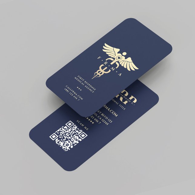 Modern sjukhusfarmaci Mörk blått Guld Visitkort (Modern Medical Hospital Pharmacy Dark Blue Gold Business Card
)