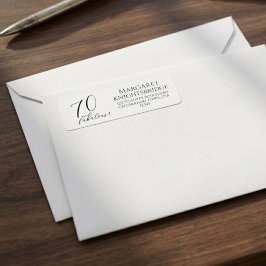 Modern sjuttio och fantastisk 70-årsfest returadress etikett