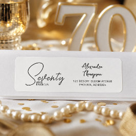 Modern sjuttio och fantastisk djärv 70-årsdag returadress etikett