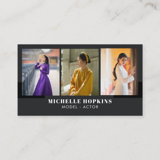 Modern skådespelare, modell, sångerska och dansare visitkort (Framsida)