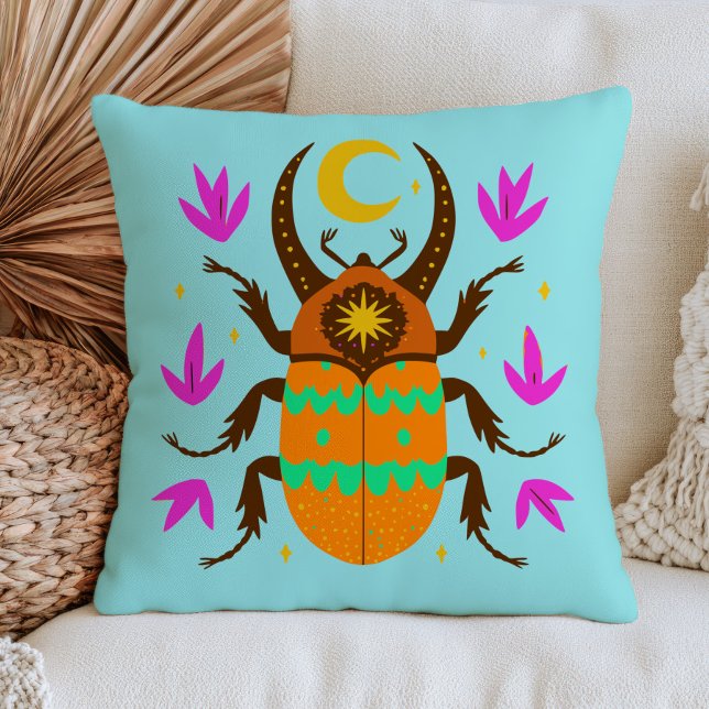Modern skalbaggsillustration Färgrik insekts Kudde (Skapare uppladdad)