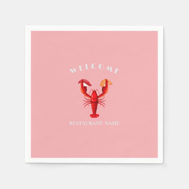 Modern skaldjursmatets välkomna namn Lobster sushi Pappersservett (Framsidan)