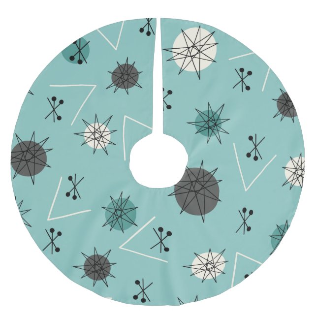 Modern skalstjärna i mitten av århundradet julgransmatta borstad polyester (Framsidan)