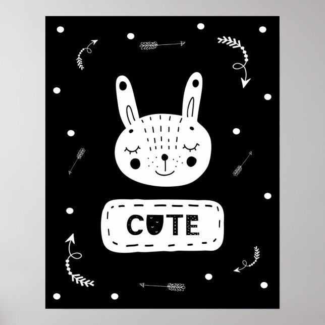 Modern skandal, söt Bunny Nursery Poster (Framsidan)