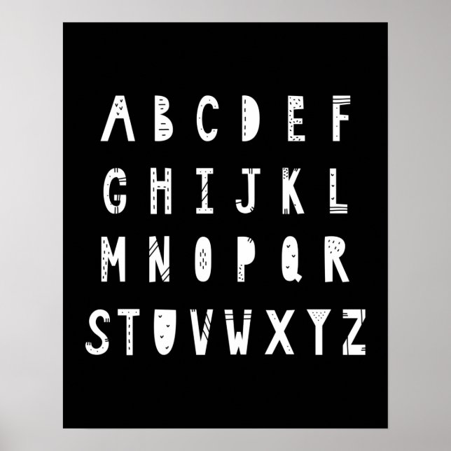 Modern skandi alphabet Nursery Poster (Framsidan)