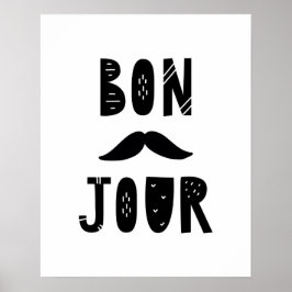 Modern skandi Bon Jour Nursery Poster