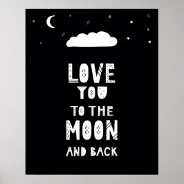 Modern skandi måne och daghem poster