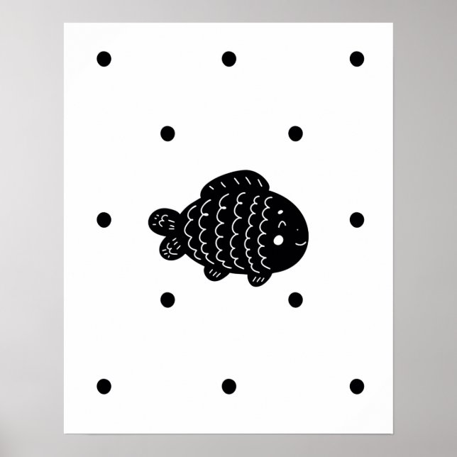 Modern skandi Plantskolor för fisk och spindlar Poster (Framsidan)
