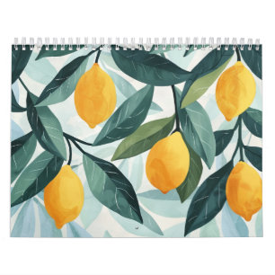 Modern Skandinavisk Blommig Frukt Folkkonst Vägg Kalender