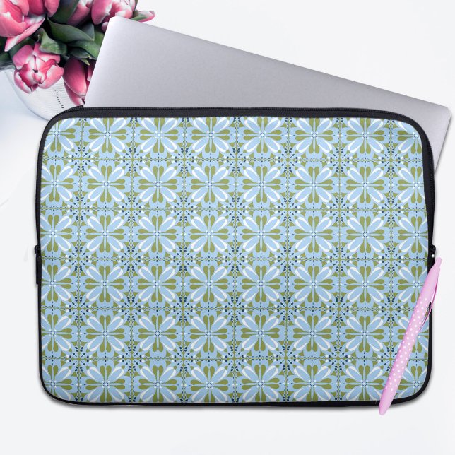 Modern skandinavisk design blå olivgrön laptop fodral (Skapare uppladdad)
