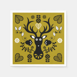Modern skandinavisk folkkonst hjort pappersservett