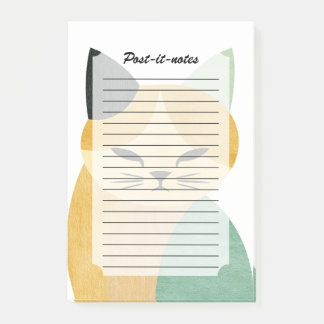 Modern Skandinavisk Minimalistisk Geometrisk Katt Post-it Block