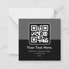 Modern skannbar QR-kod | Svart Grå & Vit Anteckningskort