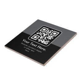 Modern skannbar QR-kod | Svart Grå & Vit Kakelplatta