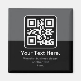 Modern skannbar QR-kod | Svart Grå & Vit Magnet