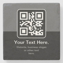 Modern skannbar QR-kod | Svart Grå & Vit Stenunderlägg
